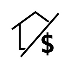 Cost construction black icon. Clipart image isolated on white background