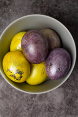 easter eggs in a plate close-up