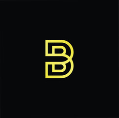 Outstanding professional elegant trendy awesome artistic black and gold color B BB initial based Alphabet icon logo.