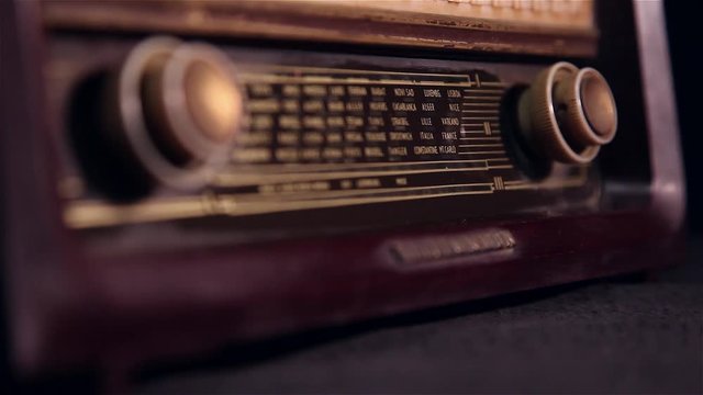 vintage 60s old radio, slider shot