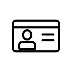The driver license is an icon vector. Thin line sign. Isolated contour symbol illustration