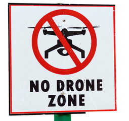 Warning sign for the prohibition of drone flying.