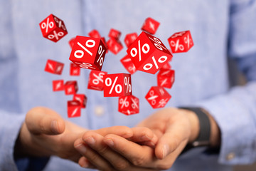 Discount and commission concept 3d