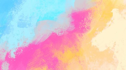 Digital illustration horizontal rectangle banner background pastel pink yellow turquoise with blots. Print for web, restaurants, banners, cards, paper, scrapbooking, covers.