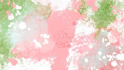 Digital illustration horizontal rectangle banner background delicate pink green with blots. Print for web, restaurants, banners, cards, paper, scrapbooking, covers.