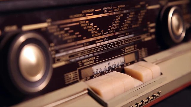 vintage 60s old radio, slider shot