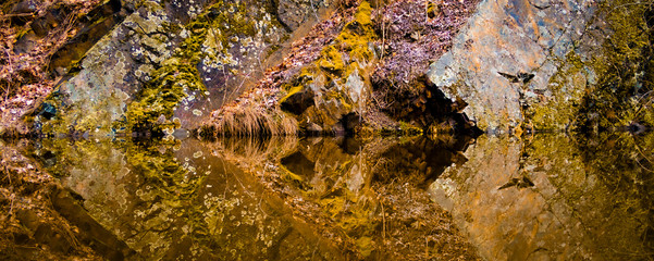 Real reflecting on water creates an abstract texture