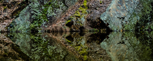 Real reflecting on water creates an abstract texture