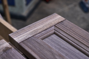 Solid wallnut cabinet doors. Solid wood chest of drawers. Furniture manufacture