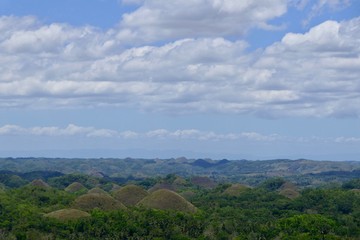 Fototapeta na wymiar Scenic Chocolate Hills, view into distance, Bohol, Philippines