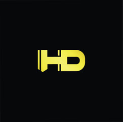 Obraz premium Outstanding professional elegant trendy awesome artistic black and gold color HD DH initial based Alphabet icon logo.