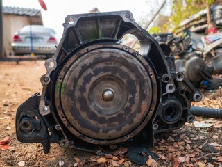 Mechanic professional mechanic using tools for working repairing motorcycle or car. Repairing car machine. 