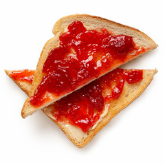 Toast with butter and jam.
