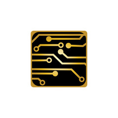 Circuit Board Icon Vector Illustration Logo Template