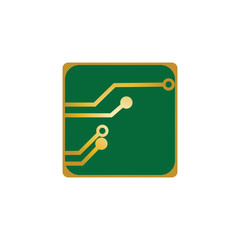 Circuit Board Icon Vector Illustration Logo Template