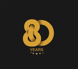 Fototapeta premium 80th Years Anniversary Celebration Design.