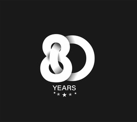 Fototapeta premium 80th Years Anniversary Celebration Design.