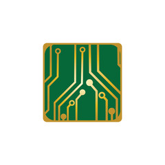 Circuit Board Icon Vector Illustration Logo Template
