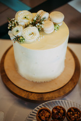 sweet table with cakes in the decor