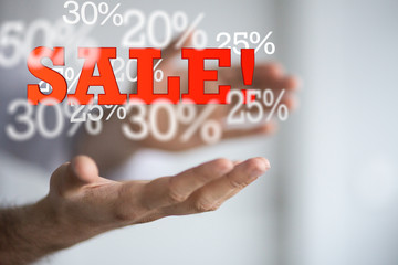 Discount and commission concept 3d