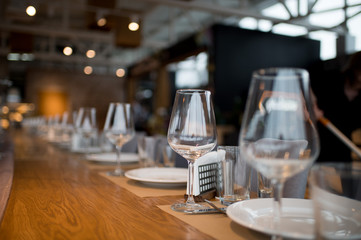 a served table with glasses