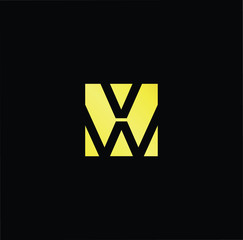 Outstanding professional elegant trendy awesome artistic black and gold color WV XW WX initial based Alphabet icon logo.
