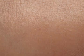Hydrated skin, details of the texture of the epidermis of a young woman after a treatment with moisturizing cream