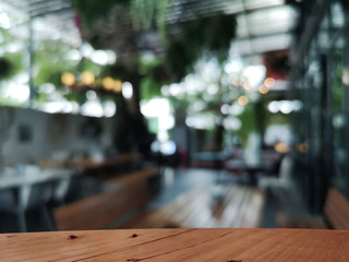 table in the cafe and the light