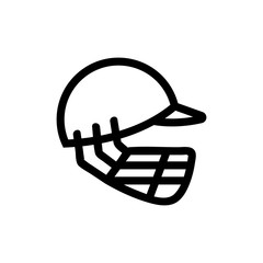 Cricket helmet icon vector. Thin line sign. Isolated contour symbol illustration