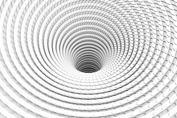 Black and white black hole abstract background 3D illustration