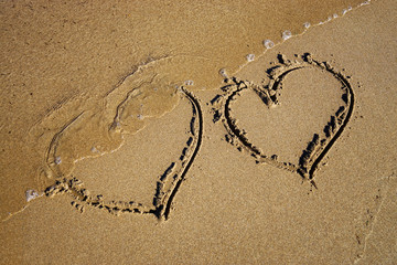 hearts in the sand
