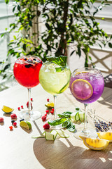 summer cocktails on the table