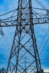 High voltage post,High voltage tower sky surise background