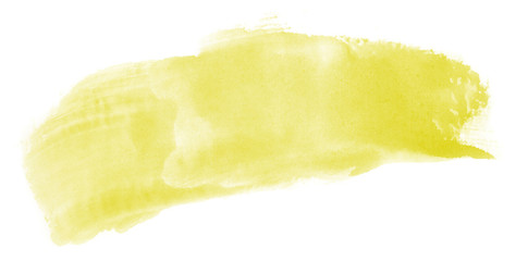 Abstract watercolor background hand-drawn on paper. Volumetric smoke elements. Yellow color. For design, web, card, text, decoration, surfaces.