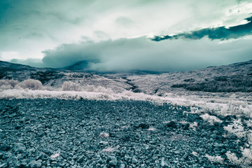 An Infrared look at the landscape of Iceland on its western region