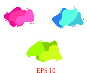 Modern liquid abstract element shape, fluid vector colorful illustration set. Banner, template, flyer, brochure, logo, icon,  isolated on transparent  background