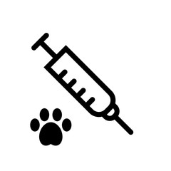 Syringe injection veterinary medicine vector sign