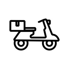 Courier motorcycle icon vector. Thin line sign. Isolated contour symbol illustration