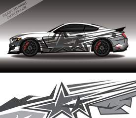 Car wrap decal design vector, custom livery race rally car vehicle sticker and tinting.