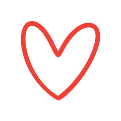 Monoline Heart love logo sign. Design flourish element for valentine card. Vector illustration. Romantic symbol wedding. Template for t shirt, banner, poster