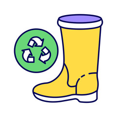 Synthetic waste recycling color line icon. Synthetic fibers that has been manufactured from materials recovered from the waste stream. Pictogram for web page, mobile app, promo. Editable stroke.