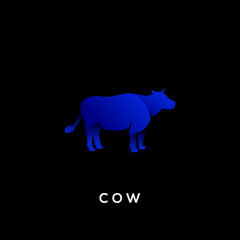 Cow Animal Silhouette Vector For Banner or Background