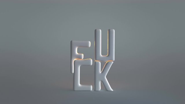 White letters are doing sex. 3D render VJ loop animation
