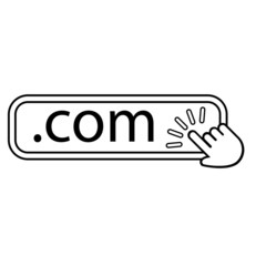 Com domain icon with hand mouse click vector illustration