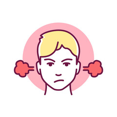 Self control color line icon. Ability to regulate one's emotions, thoughts, and behavior in the face of temptations. Pictogram for web page, mobile app. UI UX GUI design element. Editable stroke.