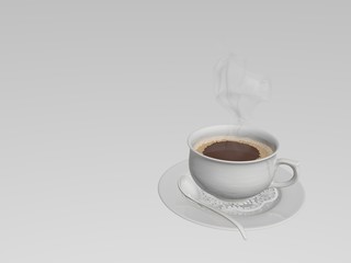 3d render of hot coffee