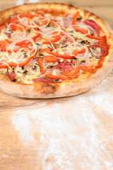 pizza with a variety of ingredients