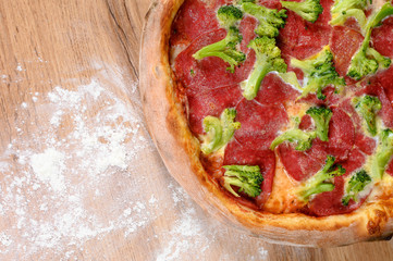 pizza with a variety of ingredients