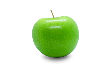 Green apple fruit Placed on a white background