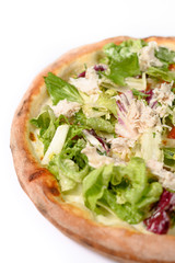pizza with a variety of ingredients